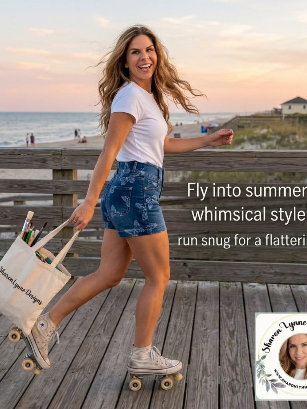 🦋 No Boundaries Butterfly Print Jean Shorts – Size 9 (Fits Like 7) 💙🤍